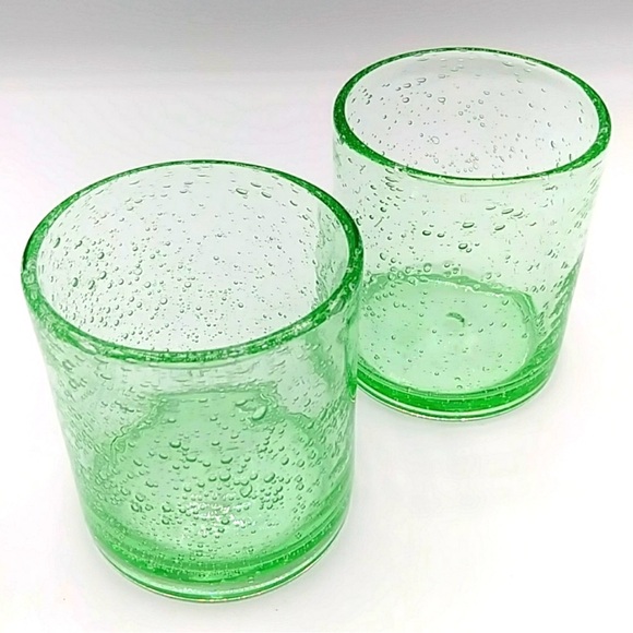 Artland Other - LAST 2 Highball Bubble Glasses by Artland Iris in Light Green